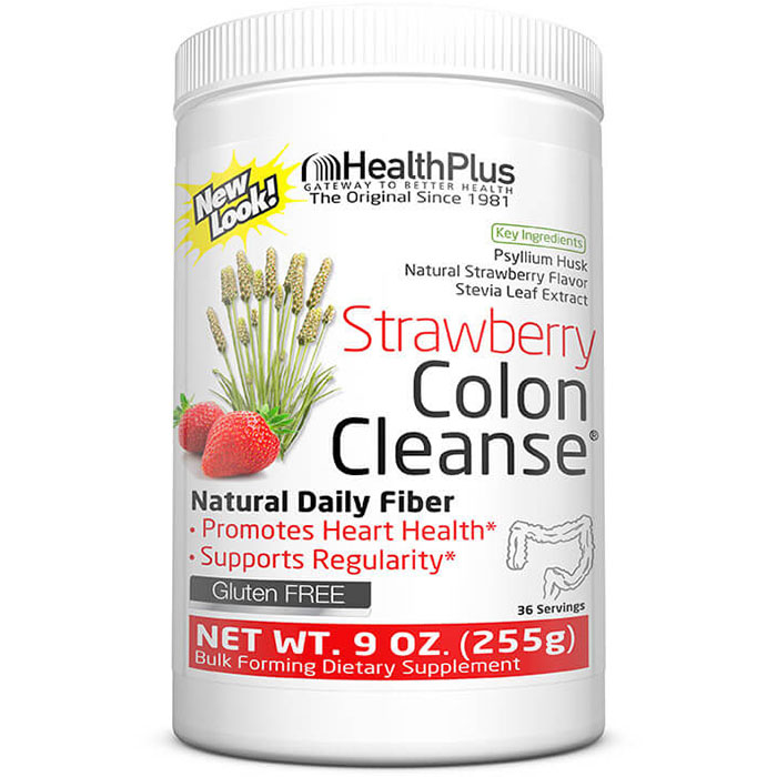 Colon Cleanse Powder - Natural Strawberry Flavor, 9 oz (36 Servings), Health Plus Inc.