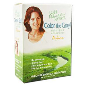 Natural Hair Color & Conditioner, Color The Gray, Auburn, 7 oz, Light Mountain Henna