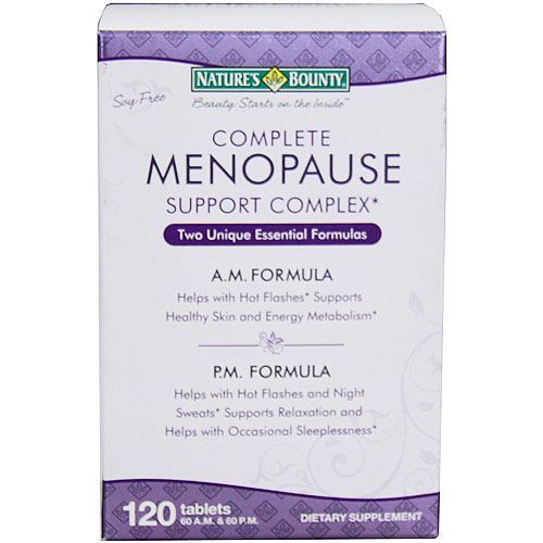 Complete Menopause Support Complex, AM & PM Formulas, 120 Tablets (60 A.M. & 60 P.M.), Natures Bounty