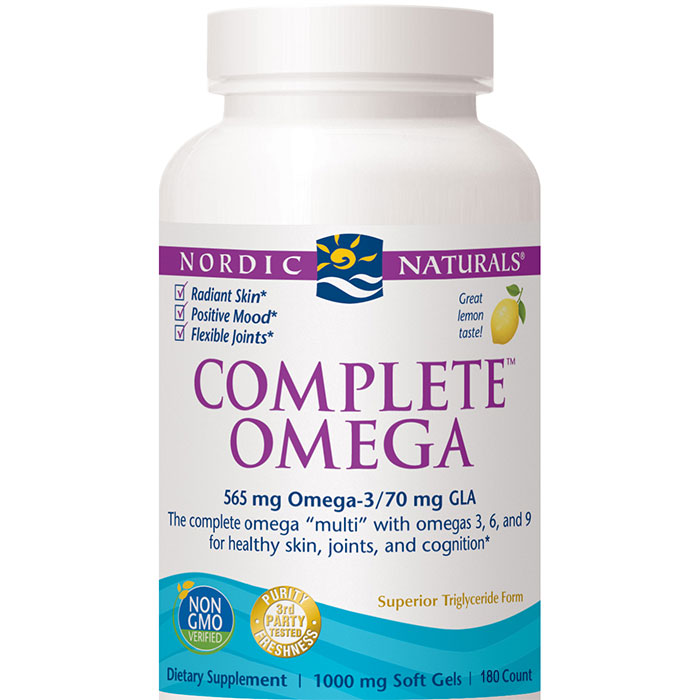 Complete Omega 3-6-9, Blend of Fish Oil & Borage Oil, 180 Softgels, Nordic Naturals