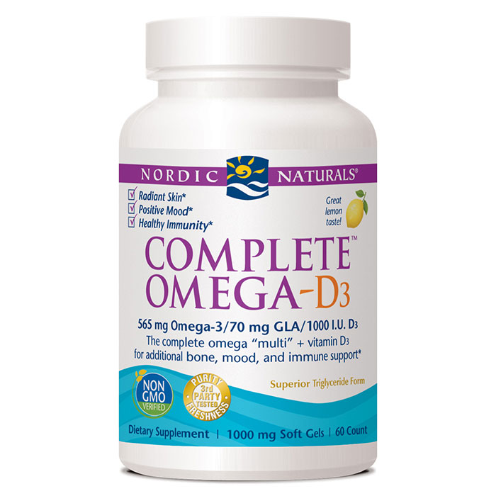 Complete Omega-D3, Omega Multi +D, Lemon Flavor, 60 Softgels, Nordic Naturals