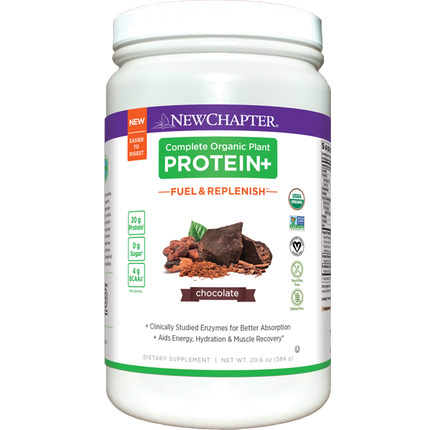 Complete Organic Plant Protein+, Fuel & Replenish Chocolate, 584 g, New Chapter