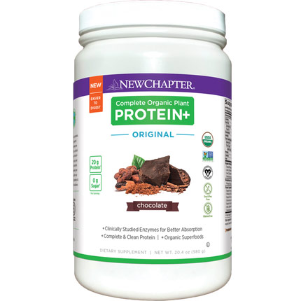 Complete Organic Plant Protein+, Orginal Chocolate, 580 g, New Chapter