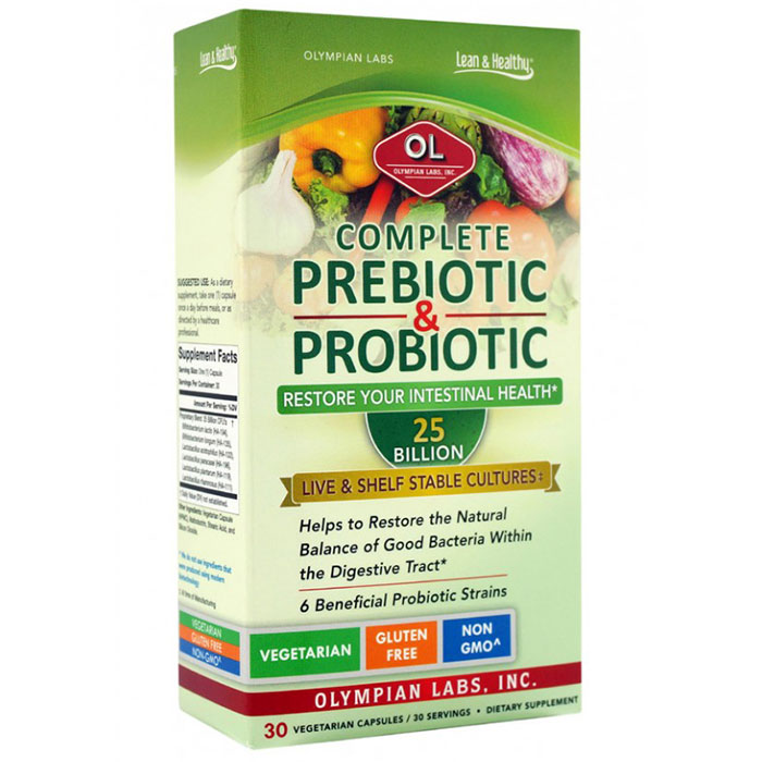 Complete Prebiotic & Probiotic, 30 Vegetarian Capsules, Olympian Labs