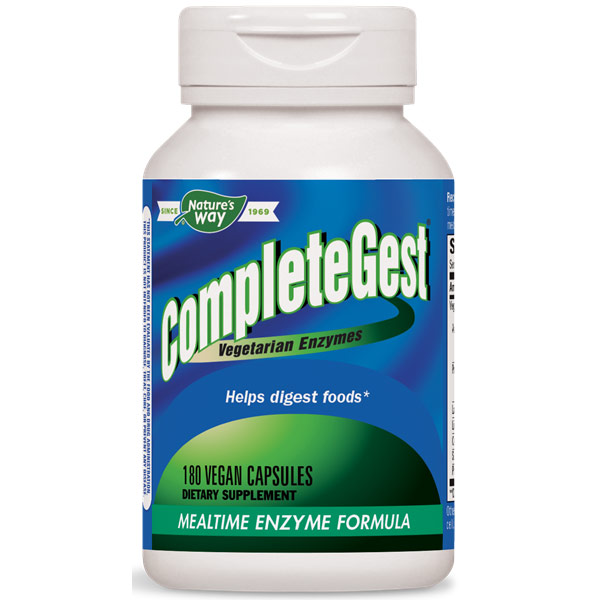 CompleteGest, Mealtime Enzyme Formula, 180 Veg Capsules, Enzymatic Therapy