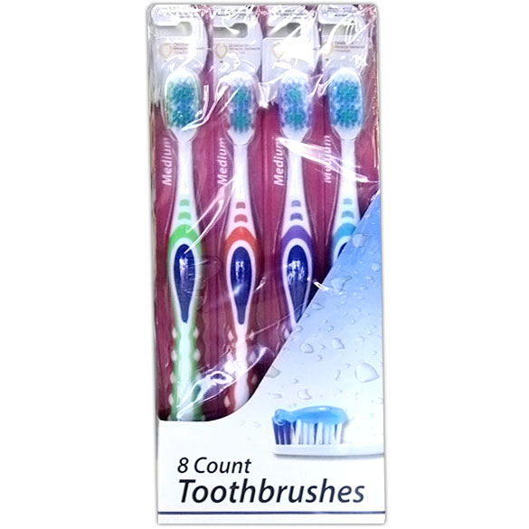 Convenience Valet Medium Toothbrushes, 8 ct