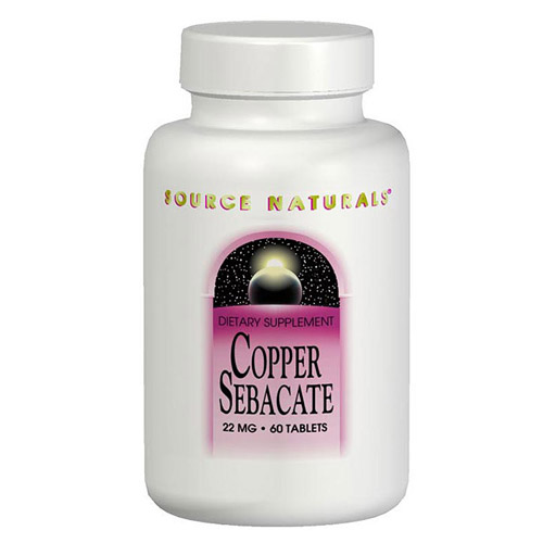 Copper Sebacate 22mg 60 tabs from Source Naturals