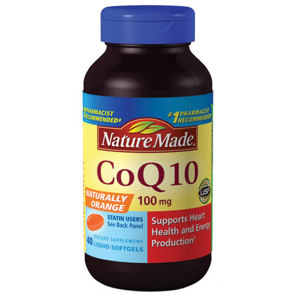 CoQ10 100 mg (CoQ-10) Naturally Orange, 72 Liquid Softgels, Nature Made