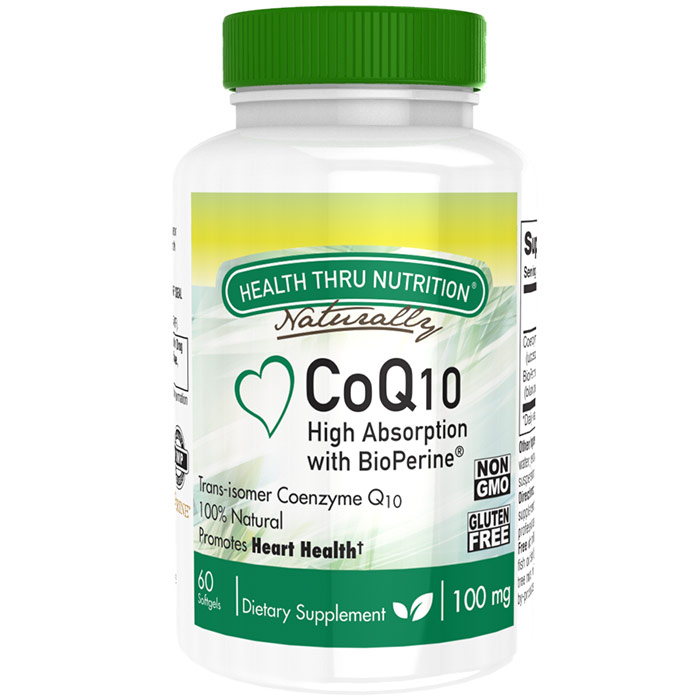 CoQ-10 100 mg with BioPerine, Value Size, 120 Softgels, Health Thru Nutrition