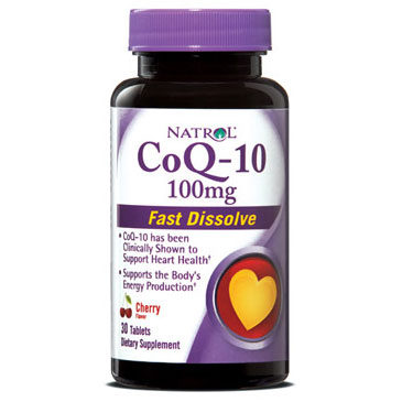 Natrol CoQ-10 100 mg Fast Dissolve, CoQ10 Cherry Flavor, 30 Tablets, Natrol