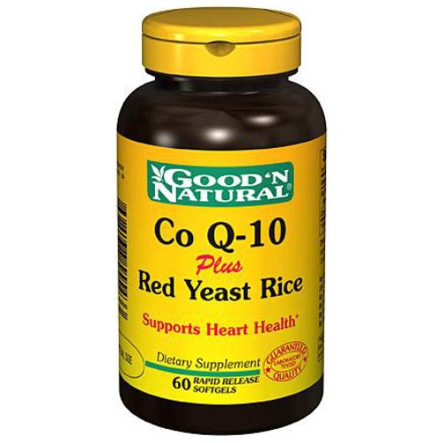 Good 'N Natural CoQ-10 60 mg Plus Red Yeast Rice 600 mg, 60 Softgels, Good 'N Natural