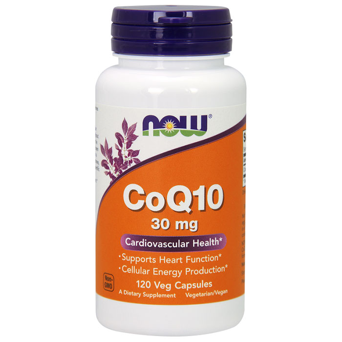 CoQ10 30 mg Veg Cap, Coenzyme Q10, 120 Vegetarian Capsules, NOW Foods