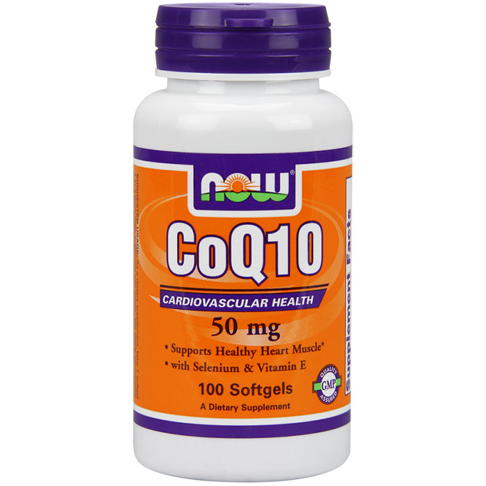 CoQ10 50 mg, With Selenium & Vitamin E, 100 Softgels, NOW Foods