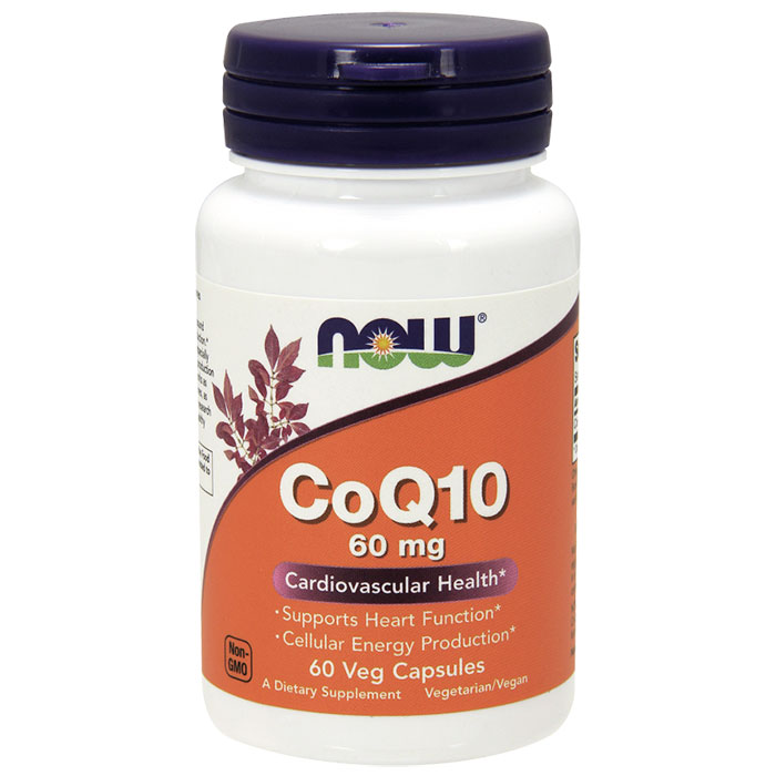 CoQ10 60 mg Veg Cap, 60 Vegetarian Capsules, NOW Foods