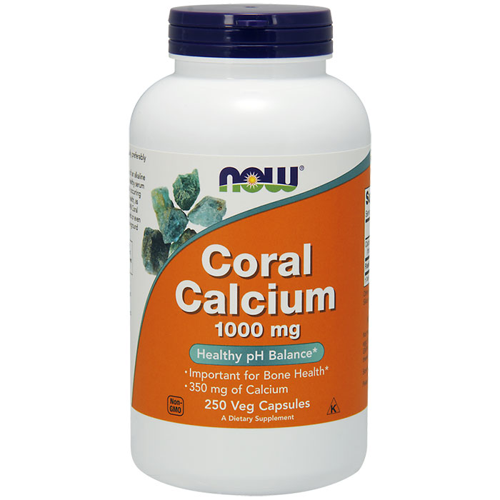 Coral Calcium 1000 mg, Healthy pH Balance, 250 Vegetarian Capsules, NOW Foods