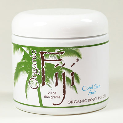 Coral Sea Salt Polish, Organic Coconut Oil Body Polish, 20 oz, Organic Fiji