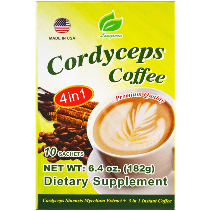 Cordyceps Coffee, 10 Sachets/Box, Longreen Corporation