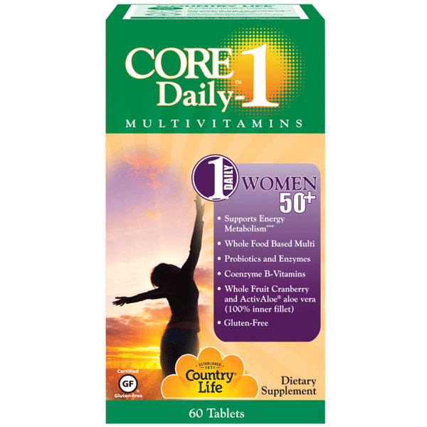 Core Daily-1 MultiVitamins for Women 50+, 60 Tablets, Country Life
