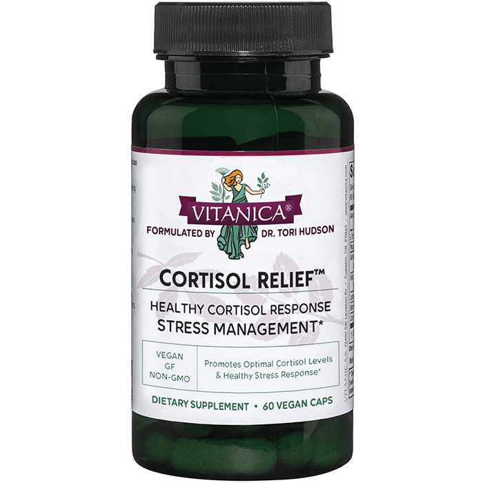 Cortisol Relief, Stress Management, 60 Vegetarian Capsules, Vitanica