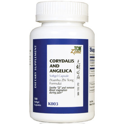 Corydalis & Angelica (Yuan Hu Formula), 100 Softgel Capsules, TCMzone