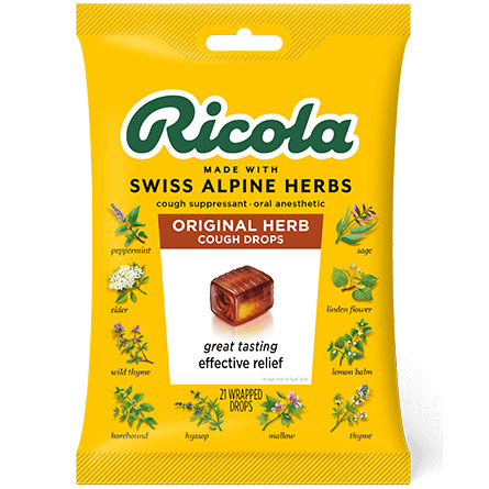 Ricola Original Herb Cough Drops, Cough Suppressant Throat Drops, 21 Drops