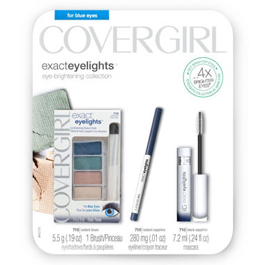 Covergirl Exact Eyelights for Blue Eyes, Eye-Brightening Gift Collection Set (Mascara, Eye Shadow &