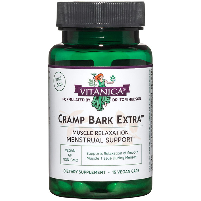 Cramp Bark Extra, Trial Size, 15 Vegetarian Capsules, Vitanica