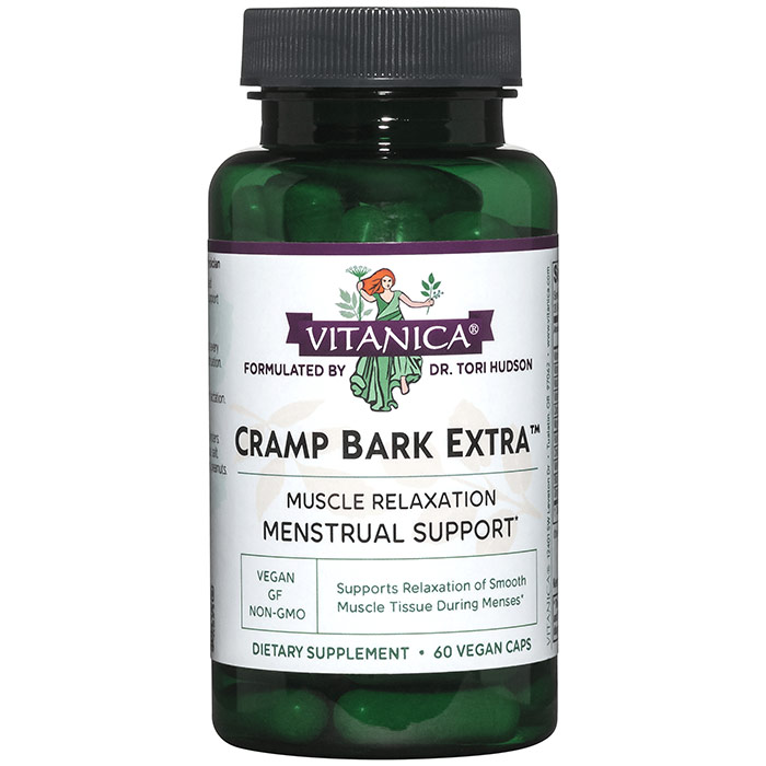 Cramp Bark Extra, Menstrual Support, 60 Vegetarian Capsules, Vitanica