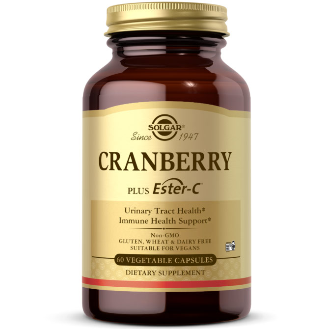 Cranberry Cran Flora with Probiotics Plus Ester-C, 60 Vegetable Capsules, Solgar