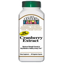 21st Century HealthCare Cranberry Extract 200 Vegetarian Capsules, 21st Century Health Care
