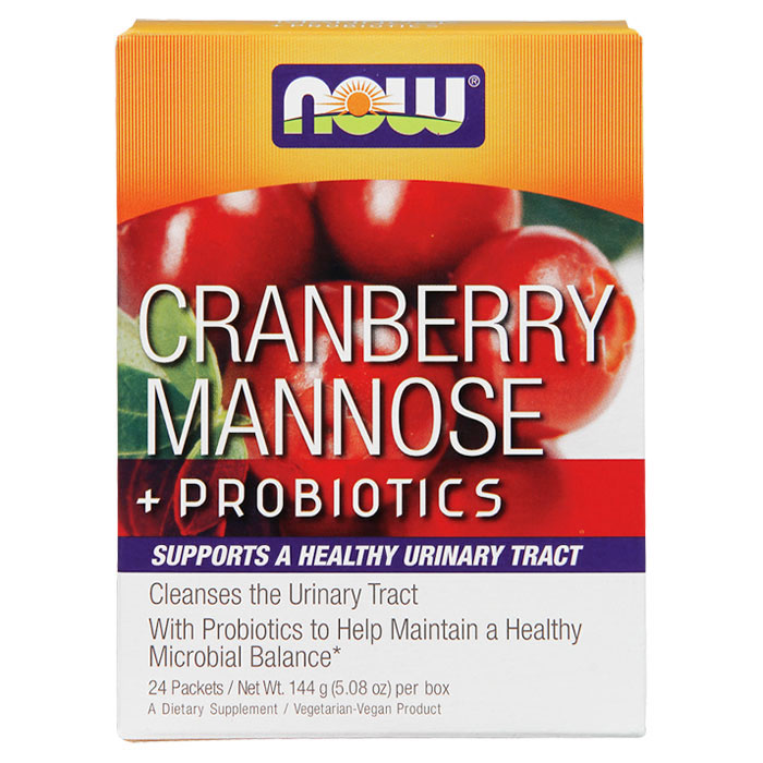 NOW Foods Cranberry Mannose plus Probiotics, 24 Packets/Box, NOW Foods