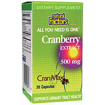 Natural Factors CranMax Cranberry Extract 500mg 30 Capsules, Natural Factors