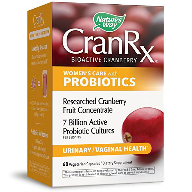CranRx Cranberry Womens Care with Probiotics, 60 Vegetarian Capsules, Natures Way