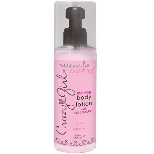 Classic Erotica Crazy Girl Wanna Be Dazzling Sparkling Body Lotion with Sex Attractant, Pink Cupcake, 6 oz, Classic Erotica