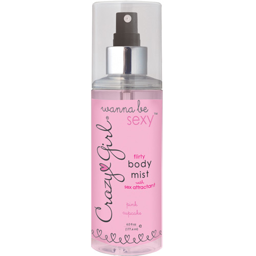 Classic Erotica Crazy Girl Wanna Be Sexy Flirty Body Mist with Sex Attractant, Pink Cupcake, 6 oz, Classic Erotica