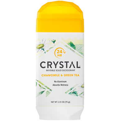 Invisible Solid Deodorant - Chamomile & Green Tea, 2.5 oz, Crystal Body Deodorant