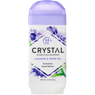 Invisible Solid Deodorant - Lavender & White Tea, 2.5 oz, Crystal Body Deodorant