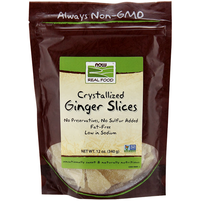 Crystallized Ginger Slices 12 oz, NOW Foods