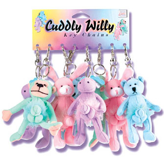California Exotic Novelties Cuddly Willy Keychains, 8 Per Card, California Exotic Novelties