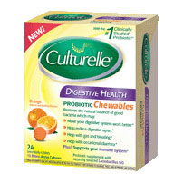 Culturelle Digestive Health Probiotic Chewables, Orange, 24 Tablets, i-Health, Inc.