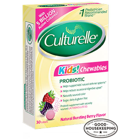 Culturelle Kids Chewables Probiotic, Natural Berry Flavor, 30 Tablets, i-Health, Inc.