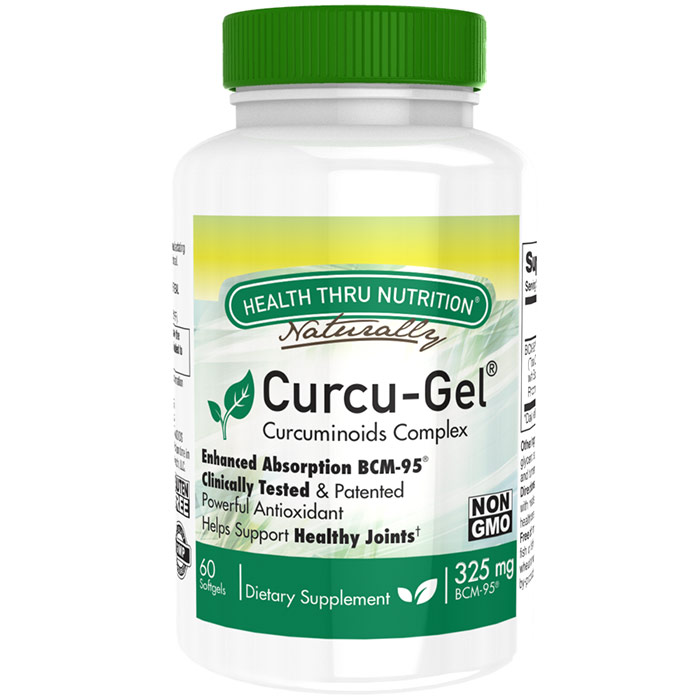 Curcu-Gel 325 mg, Curcuminoids Complex, 60 Softgels, Health Thru Nutrition