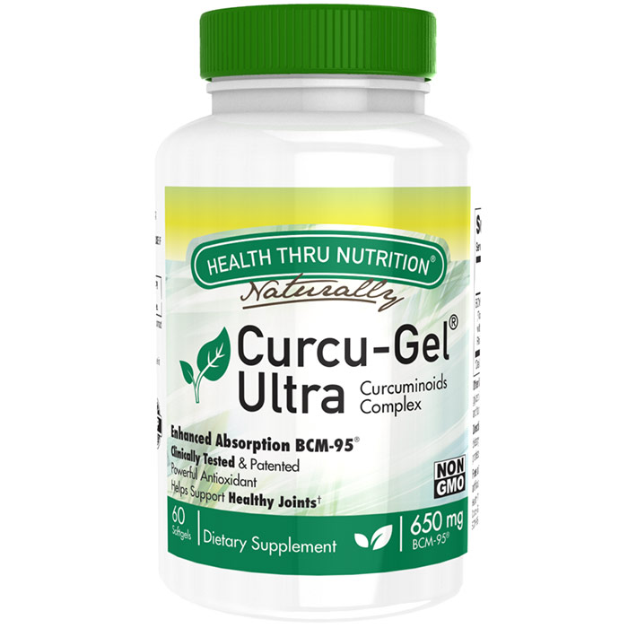 Curcu-Gel Ultra 650 mg, Curcuminoids Complex, 60 Softgels, Health Thru Nutrition