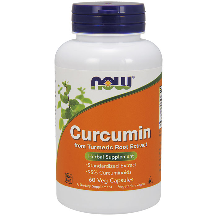 Curcumin, From Turmeric Root Extract, Standardized, 60 Vegetarian Capsules, NOW Foods