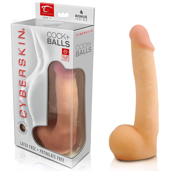 CyberSkin Cyber Cock with Balls, Natural, Topco TLC