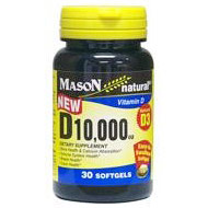 Vitamin D 10000 IU, 30 Softgels, Mason Natural