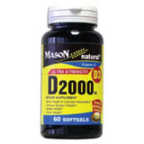 Vitamin D 2000 IU, 60 Softgels, Mason Natural