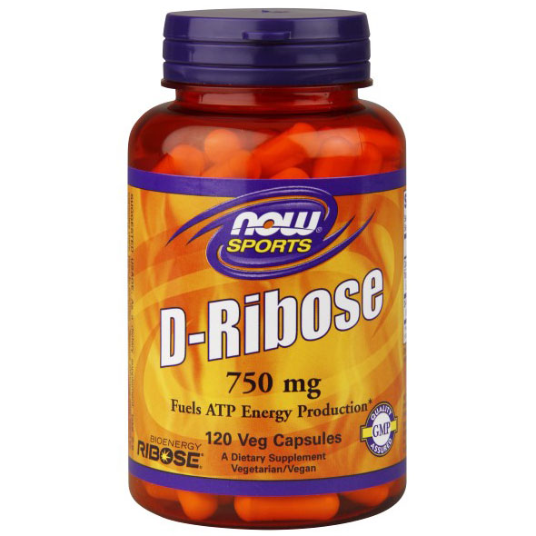 Bioenergy Ribose D-Ribose 750 mg, 120 Capsules, NOW Foods