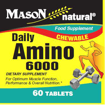 Mason Natural Daily Amino 6000 Chewables, 60 Tablets, Mason Natural