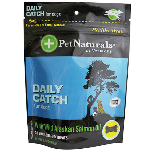 Pet Naturals of Vermont Daily Catch For Dogs, Wild Alaskan Salmon Oil Treats, 30 Chews, Pet Naturals of Vermont